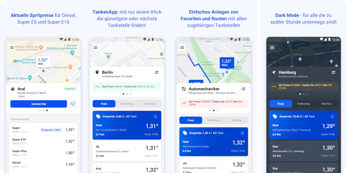 TankenApp-Screenshots