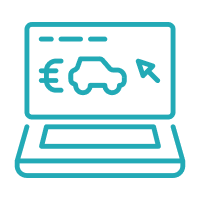 Illustration eines Laptops f&uuml;r die online KFZ-Ummeldung.