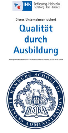 Zertifikat von der IHK mit der Aufschrift Qualit&auml;t durch Ausbildung.